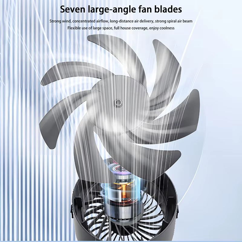 100-Speed Desktop Fan Digital Display Wall Mount Desk Fan Super Quiet Usb Office Dorm Air Circulator Home Camping Outdoor